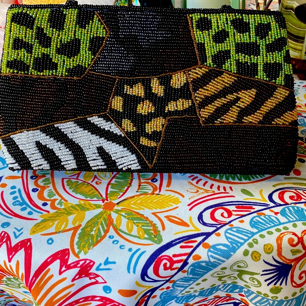 Step out in style with colored beaded bag